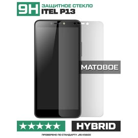  Стекло защитное гибридное МАТОВОЕ Krutoff для ITEL P13 