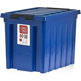  Контейнер Rox Box M-050-00.06 на роликах с крышкой, 50 л, синий 