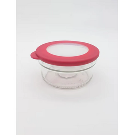  Банка стеклянная Qluх C-00266 красная с пластиковой крышкой 415мл 