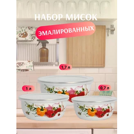  Набор мисок ZEIDAN Z-80624-02 перец с крышками 6 предметов 