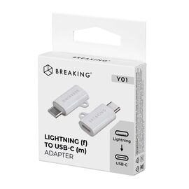  Адаптер Breaking Y01, Lightning - USB-C (Белый) 