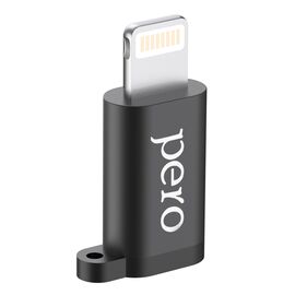  Адаптер PERO AD01 LIGHTNING TO MICRO USB, черный 