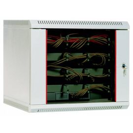  Шкаф коммутационный ЦМО ШРН-9.650 9U 600x650мм пер.дв.стекл несъемн.бок.пан. 50кг серый 