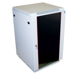  Шкаф коммутационный ЦМО ШТК-М-18.6.8-1ААА напольный 18U 600x800мм пер.дв.стекл серый 