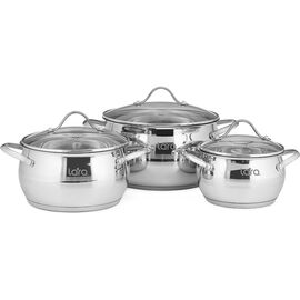  Набор посуды LARA LR02-86 Apple 6 предметов (кастрюли: 2.1л, 3.7л, 6.1л) 