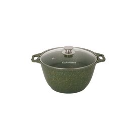  Кастрюля Kukmara Trendy style malachite к41tsml а/пр литая 4,0л стекл.кр 