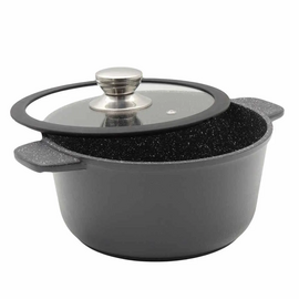  Кастрюля универсальная VICTORIA АЛА DBL08 3,0G Black 3,0л со стеклянной крышкой 