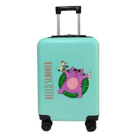  Дорожный чемодан LATS 704 Кот в круге, бирюзовый 