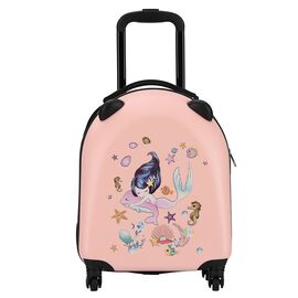 Чемодан детский LATS 645 Дельфин и русалка розовый 