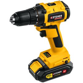  Дрель-шуруповерт STEHER CDB-200-1, в кейсе 