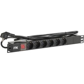  Блок распределения питания ITK PH12-6D1-P гор.размещ. 6xSchuko базовые 16A Schuko 2м 