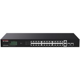  Неуправляемый PoE коммутатор IP-COM G1128P-24-250W с 24 Гигабитными портами PoE и 2 SFP портами 