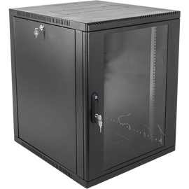  Шкаф коммутационный ЦМО ШРН-12.350-9005 настенный 12U 600x359мм пер.дв.стекл 200кг черный 300мм 14кг 180град. 612мм сталь 