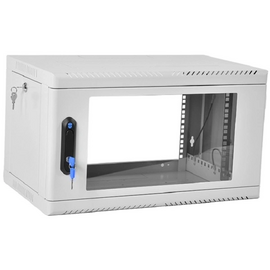  Шкаф коммутационный ЦМО ШРН-6.350 настенный 6U 600x350мм пер.дв.стекл 200кг серый 300мм 11.43кг 180град. 345мм IP20 металл 