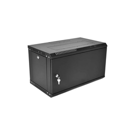  Шкаф коммутационный ЦМО ШРН-6.350.1-9005 настенный 6U 600x350мм пер.дв.металл 200кг черный 300мм 10кг 180град. 346мм IP20 металл 