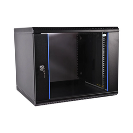  Шкаф коммутационный ЦМО ШРН-Эконом ШРН-Э-12.500-9005 настенный 12U 600x520мм пер.дв.стекл 75кг черный 470мм 