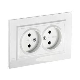 Розетка силовая IEK Brite РС12-2-БрБ (BR-R20-10-K01-F) белый 