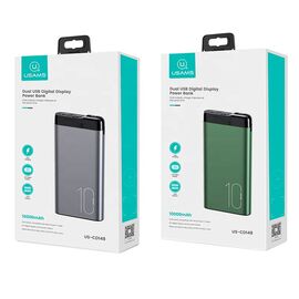  Внешний АКБ USAMS US-CD148 (10000 mAh), Alloy Digital Display, темно-зеленый (10KCD14802) 