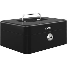  Ящик для денег Deli ET500 90x200x160 черный металл 1.2кг 