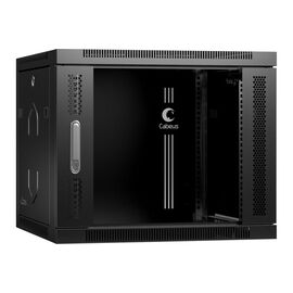  Шкаф коммутационный CABEUS SH-05F-9U60/60-BK настенный, стеклянная передняя дверь, 9U, 600x501x600 мм 