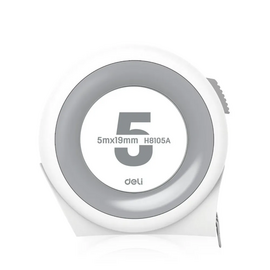  Рулетка Deli Home Series White (H8105A) 5мх19мм, клипса, шнурок, эксклюзивный дизайн 