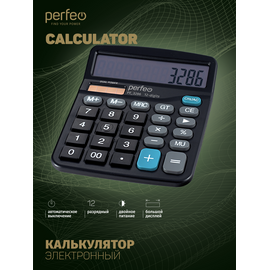  Бухгалтерский калькулятор Perfeo PF_3286, 12-разр., GT, черный (DC-837B) 