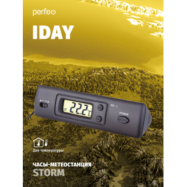  Часы-метеостанция Perfeo "Iday", (PF-DS-1), черные, (Арт. PF_C3667) 