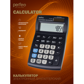  Бухгалтерский калькулятор Perfeo PF_B4854, 12-разр., черный 