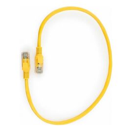  Патч-корд UTP5e, 0.5 м, литой, многожильный, жёлтный, CABLEXPERT PP12-0.5M/Y 