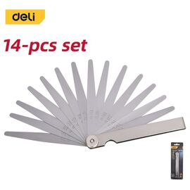  Набор щупов Deli DL9501 14 шт, 0,05-1,00 мм, сталь 65Mn 