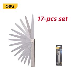  Набор щупов Deli DL9502 17 шт, 0,02-1,00 мм, сталь 65Mn 