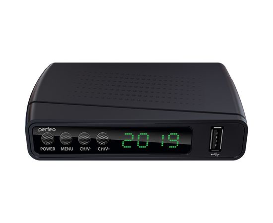  Ресивер DVB-T2 Perfeo "STREAM" PF_A4351 черный DVB-T, DVB-T2, IPTV, через Wi-Fi адаптер (адаптер в комплект не входит) 