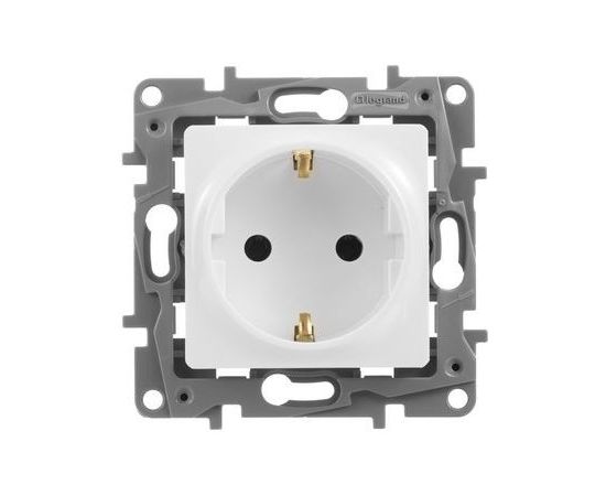  Розетка силовая Legrand Etika (672221) скрыт. зазем. IP21 белый 