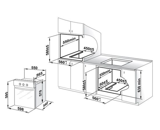  Духовой шкаф Газовый Gefest ДГЭ 601-01 А черный, 55x54x57см, 52л 