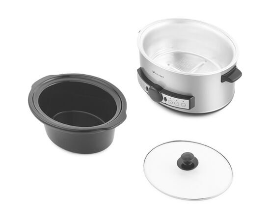  Медленноварка Kitfort КТ-206 серебристый/черный 