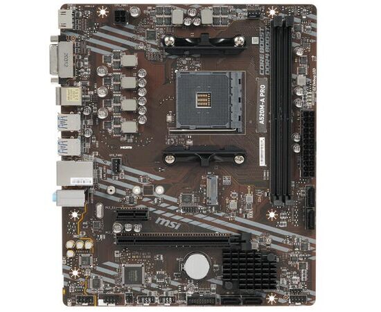 MB sAM4 MSI A520M-A PRO (A520, AM4, 2xDDR4, 1x PCI-E 3.0 x16 slot,1x M.2 slot,4x USB 3.2 Gen1,2x USB 2.0,1x HDMI,1x DVI-D,Gigabit LAN. 
