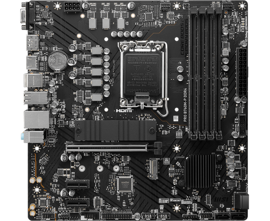  MB s1700 MSI Pro B760M-P DDR4, 4*DDR4, 1*PCIEx16, 2*PCIEx1, 2*M.2, 1*TypeC, , 3*USB3.2Gen1, 8*USB2.0, 4*SATA3.0, 1G, VGA, DP, HDMI, M-ATX, RTL 