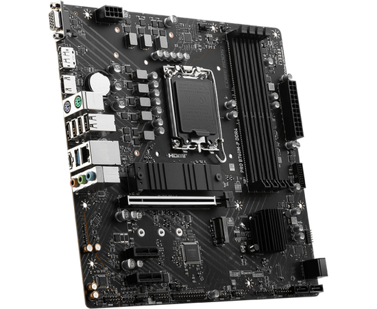 MB s1700 MSI Pro B760M-P DDR4, 4*DDR4, 1*PCIEx16, 2*PCIEx1, 2*M.2, 1*TypeC, , 3*USB3.2Gen1, 8*USB2.0, 4*SATA3.0, 1G, VGA, DP, HDMI, M-ATX, RTL 