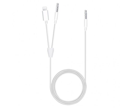  Переходник  MH030, Lightning/Dual 3.5 AUX, 1 м, белый 
