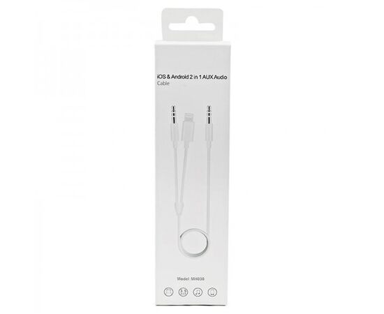  Переходник  MH030, Lightning/Dual 3.5 AUX, 1 м, белый 