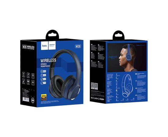  Наушники полноразмерные bluetooth HOCO W28 Journeyl (синий) 