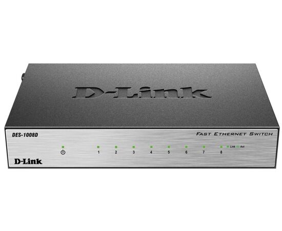  D-Link DES-1008D/L2B Неуправляемый коммутатор с 8 портами 10/100Base-TX 