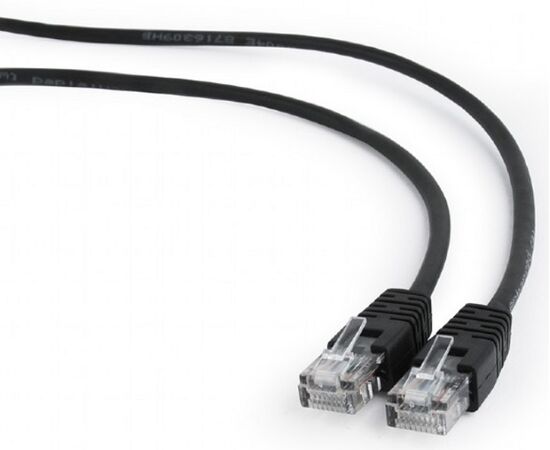  Патч-корд UTP5e, 2 м, литой, многожильный, биметалл CCA, 26AWG, PVC, чёрный CABLEXPERT PP12-2M/BK 