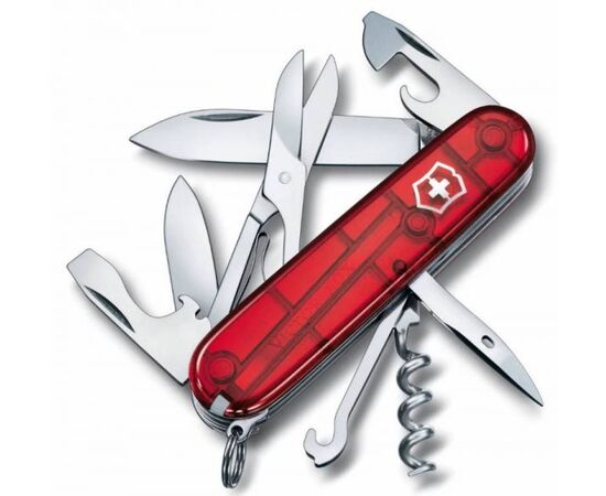  Нож перочинный Victorinox Climber (1.3703.T) 91мм 14функций красный полупрозрачный карт.коробка 