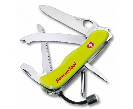  Нож перочинный Victorinox RescueTool One Hand (0.8623.MWN) 111мм 12функций салатовый карт.коробка 