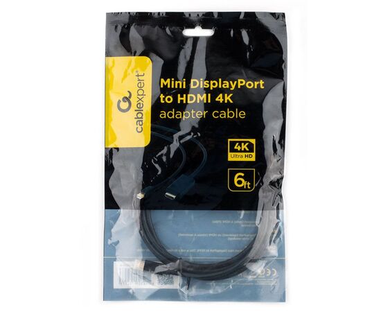  Кабель ExeGate miniDisplayPort-HDMI EX-CC-mDP-HDMI-1.8 (mini20M/19M, 1,8м) 