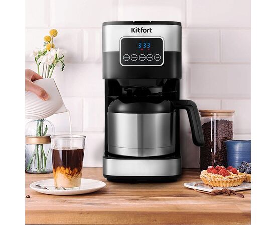  Кофеварка капельная Kitfort KT-752 черный/нерж 