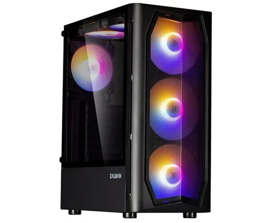  Корпус ZALMAN N4 Rev.1, ATX, Black, 2xUSB2.0, 1xUSB3.0, Front 3x140mm RGB, Rear 1x120mm RGB, TOP 2x120mm RGB 