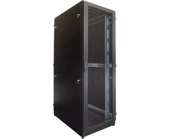  Шкаф серверный ЦМО (ШТК-М-42.8.12-48АА-9005) напольный 42U 800x1200мм пер.дв.перфор. задн.дв.перфор.2-хст. направл.под закл.гайки 1200кг черный 1055мм 