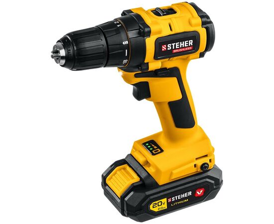  Дрель-шуруповерт STEHER CDB-200-1, в кейсе 